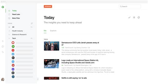 feedly news feed.